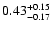 $\rm0.43^{+0.15}_{-0.17}$