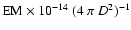 ${\rm EM}\times10^{-14}~(4~\pi~D^2)^{-1}$