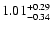 $\rm 1.01^{+0.29}_{-0.34}$