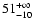 $\rm 51^{+\infty}_{-10}$