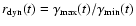 $r_{\bgroup \rm dyn\egroup }(t)= \gamma_{\max}(t)/\gamma_{\min}(t)$