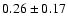 $0.26\pm0.17$