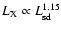 $L_{\rm X}\propto
L_{\rm sd}^{1.15}$