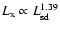 $L_{\rm x}\propto L^{1.39}_{\rm sd}$