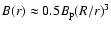 $B(r)\approx 0.5B_{\rm p}(R/r)^3$