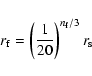 \begin{displaymath}r_{\rm f} = \left(\frac{1}{20}\right)^{n_{\rm f}/3}r_{\rm s}
\end{displaymath}