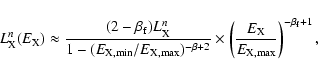 \begin{displaymath}L_{\rm X}^n (E_{\rm X})\approx {(2-\beta_{\rm f})L_{\rm X}^n\...
...eft({E_{\rm X}\over E_{\rm X,max}}\right)^{-\beta_{\rm f}+1} ,
\end{displaymath}