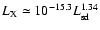 $L_{\rm X}\simeq 10^{-15.3}L^{1.34}_{\rm sd}$
