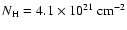 $N_{\rm H}=4.1\times10^{21}~\mbox{cm}^{-2}$