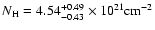 $N_{\rm H}=4.54^{+0.49}_{-0.43} \times10^{21}
\mbox{cm}^{-2}$