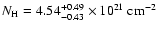 $N_{\rm H}=4.54^{+0.49}_{-0.43}
\times10^{21}~\mbox{cm}^{-2}$