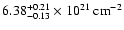 $6.38^{+0.21}_{-0.13}\times10^{21}~\mbox{cm}^{-2}$