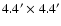 $4.4' \times 4.4'$