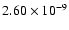 $2.60\times10^{-9}$