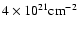 $4\times10^{21}\mbox{cm}^{-2}$