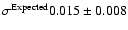 $\sigma^{\rm Expected}0.015 \pm 0.008$