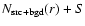 $N_{\rm src+bgd}(r) + S$