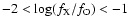$-2 < \log (f_{\rm X}/f_{\rm O}) < -1$