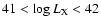 $41 < \log L_{\rm X} < 42$
