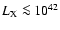 $L_{\rm X} \la
10^{42}$