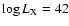 $\log L_{\rm X} = 42$
