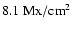 $8.1~{\rm Mx/cm}^2$