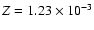 $Z=1.23\times10^{-3}$