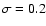 $\sigma =0.2$
