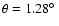 $\theta=1.28\hbox{$^\circ$ }$