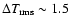 $\Delta T_{\rm rms}\sim 1.5$