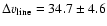 $\Delta v_{\rm line}=34.7\pm4.6$
