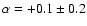 $\alpha=+0.1\pm0.2$