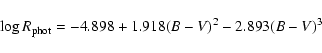 \begin{displaymath}\log R_{\rm phot}=-4.898+1.918(B-V)^2-2.893(B-V)^3
\end{displaymath}