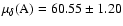 $\mu_{\delta}({\rm A})=60.55\pm1.20$