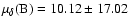 $\mu_{\delta}({\rm B})=10.12\pm17.02$
