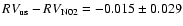 $RV_{\rm us}-RV_{\rm N02}=-0.015 \pm 0.029$