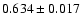 $0.634\pm0.017$