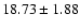 $ 18.73\pm1.88$