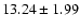 $ 13.24\pm1.99$