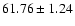 $ 61.76\pm1.24$