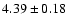 $ 4.39\pm0.18$