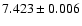 $7.423\pm0.006$