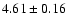 $ 4.61\pm0.16$