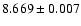 $8.669\pm0.007$