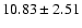 $ 10.83\pm2.51$
