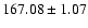 $167.08\pm1.07$