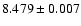 $8.479\pm0.007$