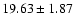 $ 19.63\pm1.87$