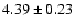 $ 4.39\pm0.23$