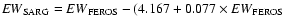 $ {\it EW}_{\rm SARG}={\it EW}_{\rm FEROS}-(4.167+0.077 \times {\it EW}_{\rm FEROS}$